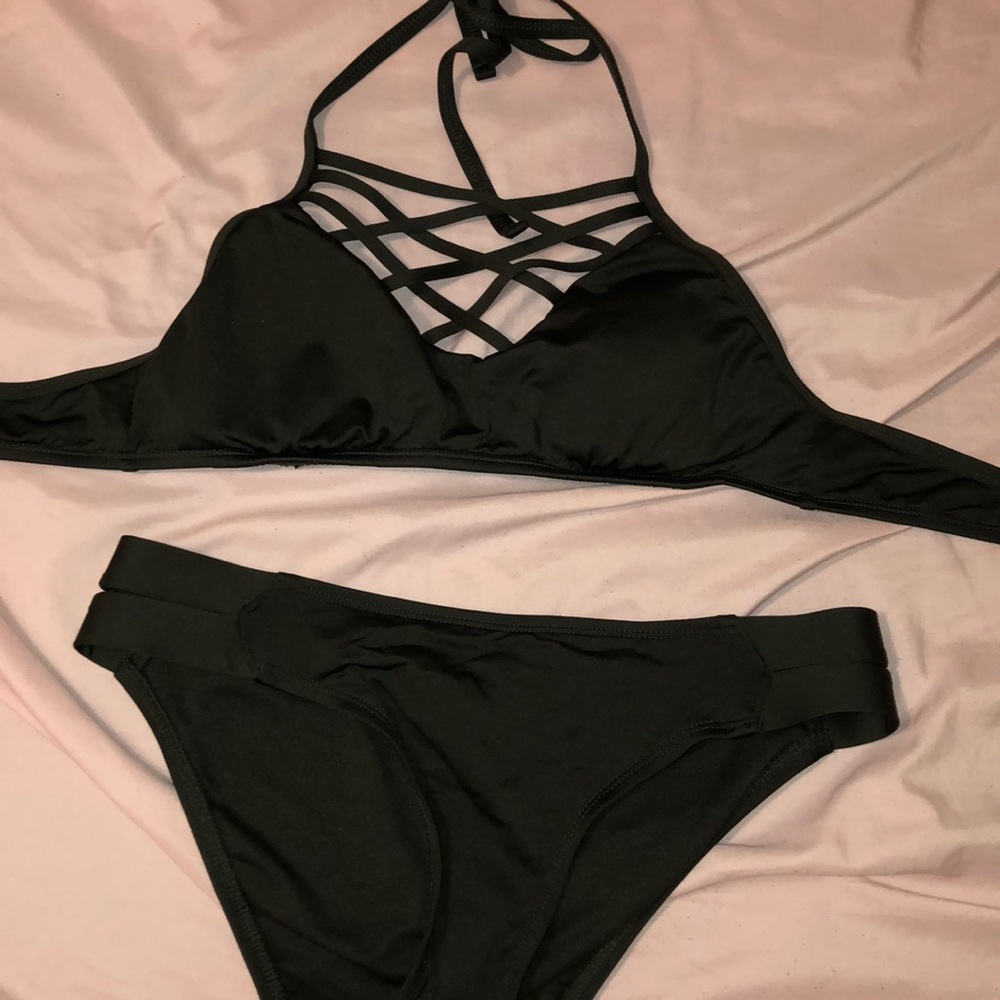 Olive green swimsuit set